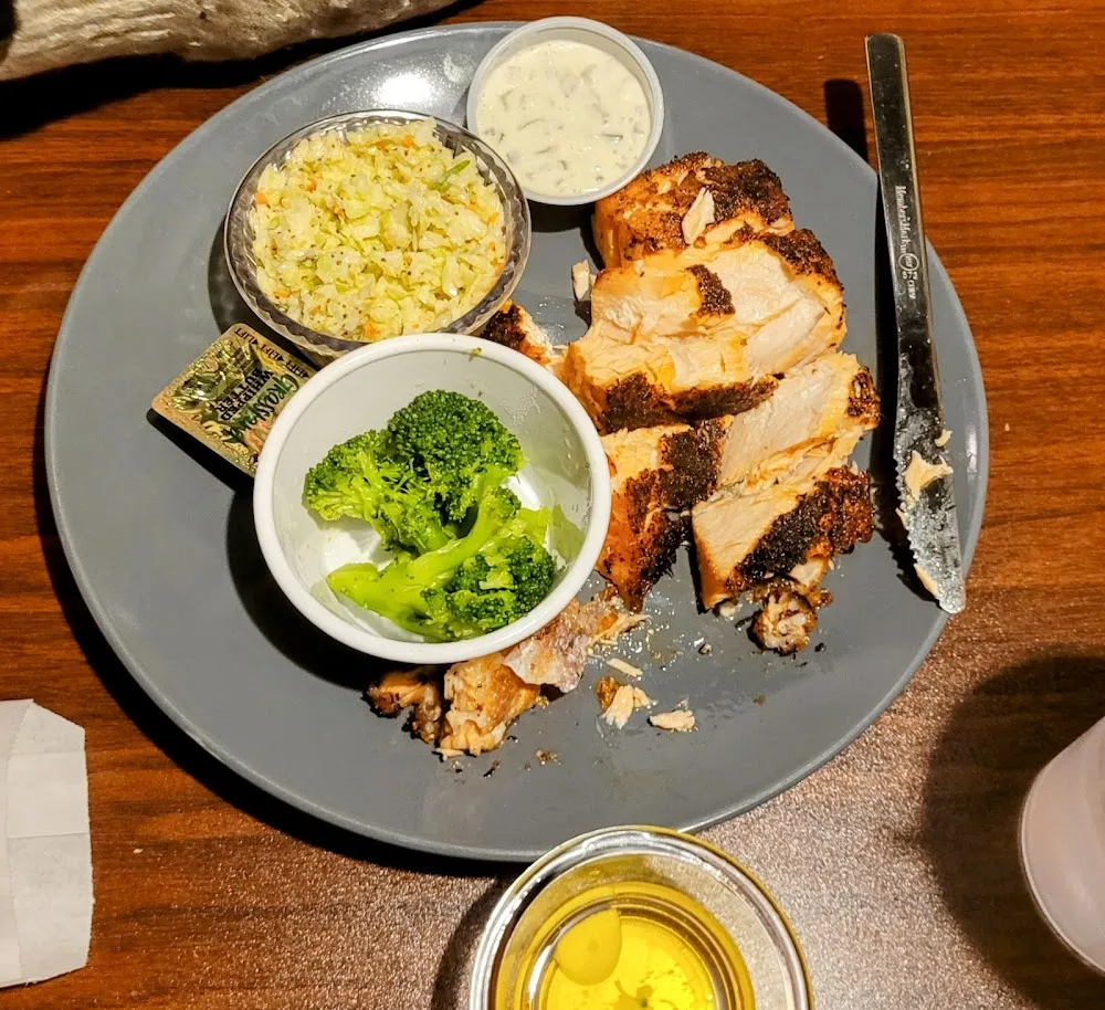 Blackened Salmon and Coleslaw