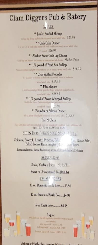 Clam Diggers Seafood Menu image 3