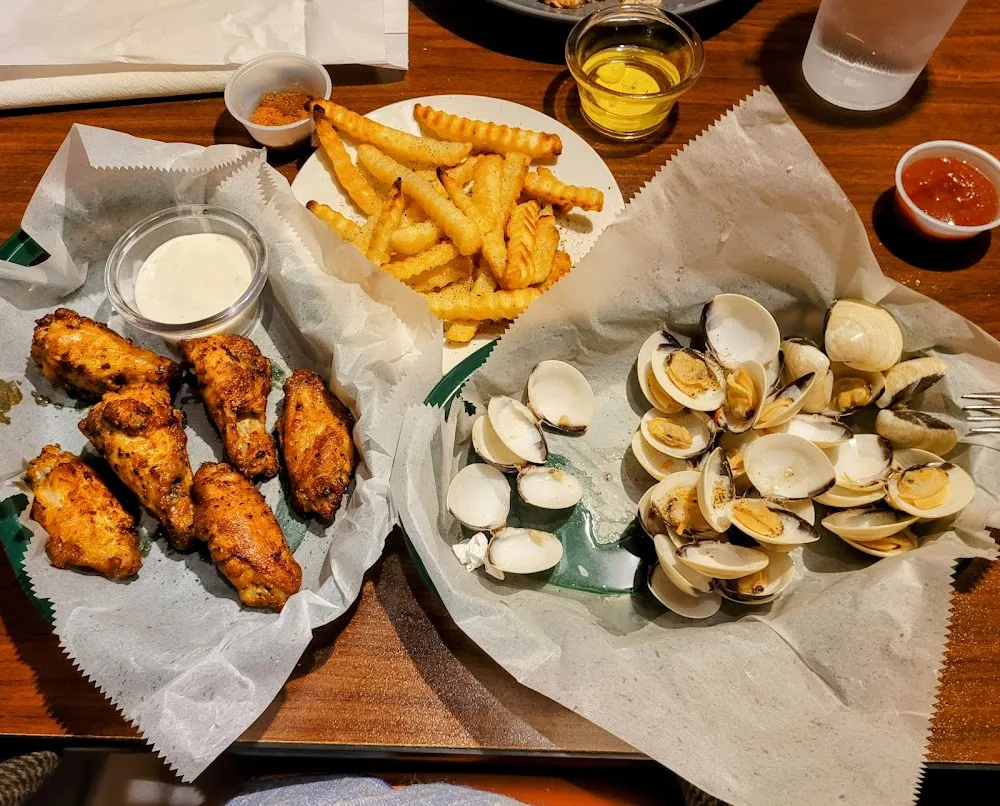 Steamed Clams Fries & Med Buffalo Wings